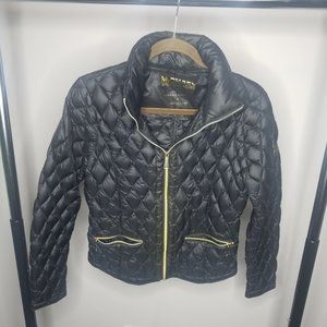 Michael Kors Black Puffer Jacket with Gold Zipper